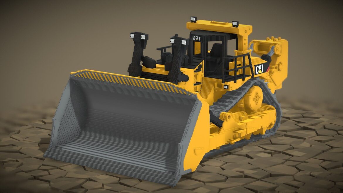 voxel caterpillar bulldozer d11t 3d model