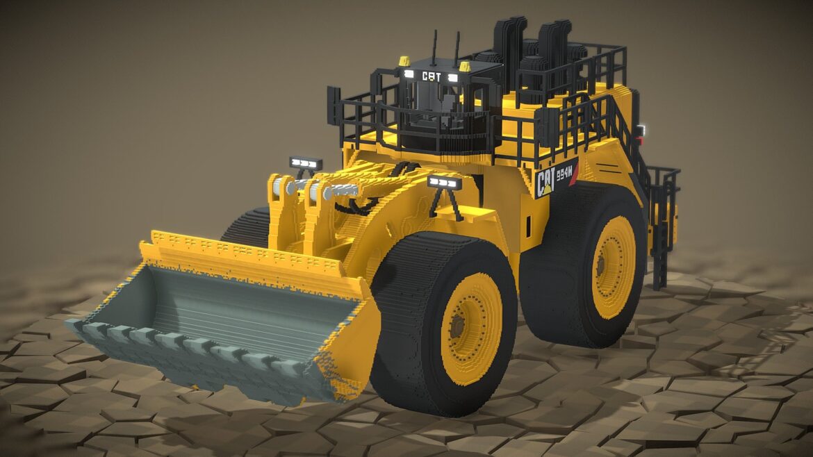 voxel caterpillar wheel loader 994h 3d model
