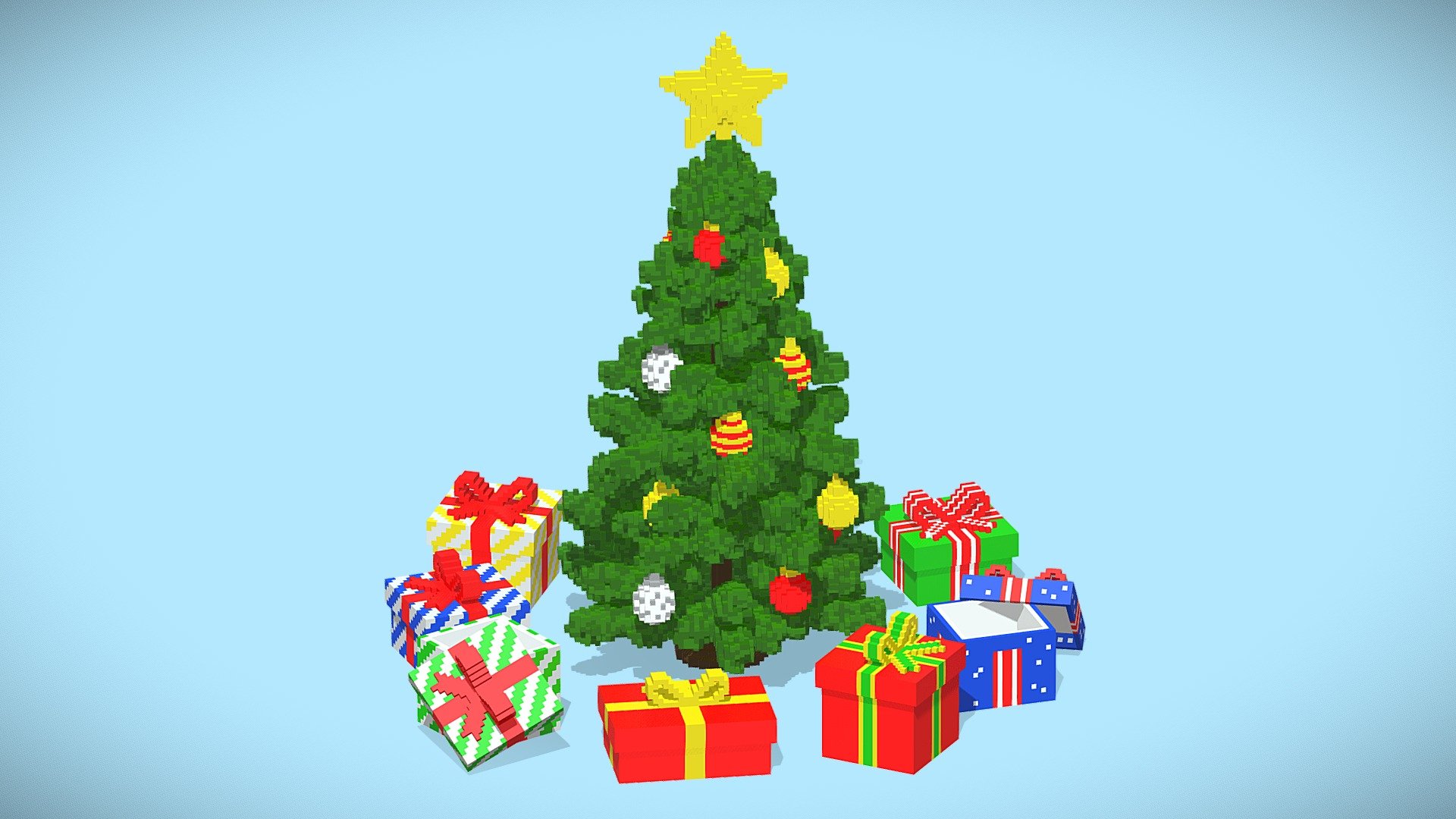 Voxel Christmas Tree And Gifts 2022