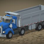 voxel dumper truck with animation 3d model