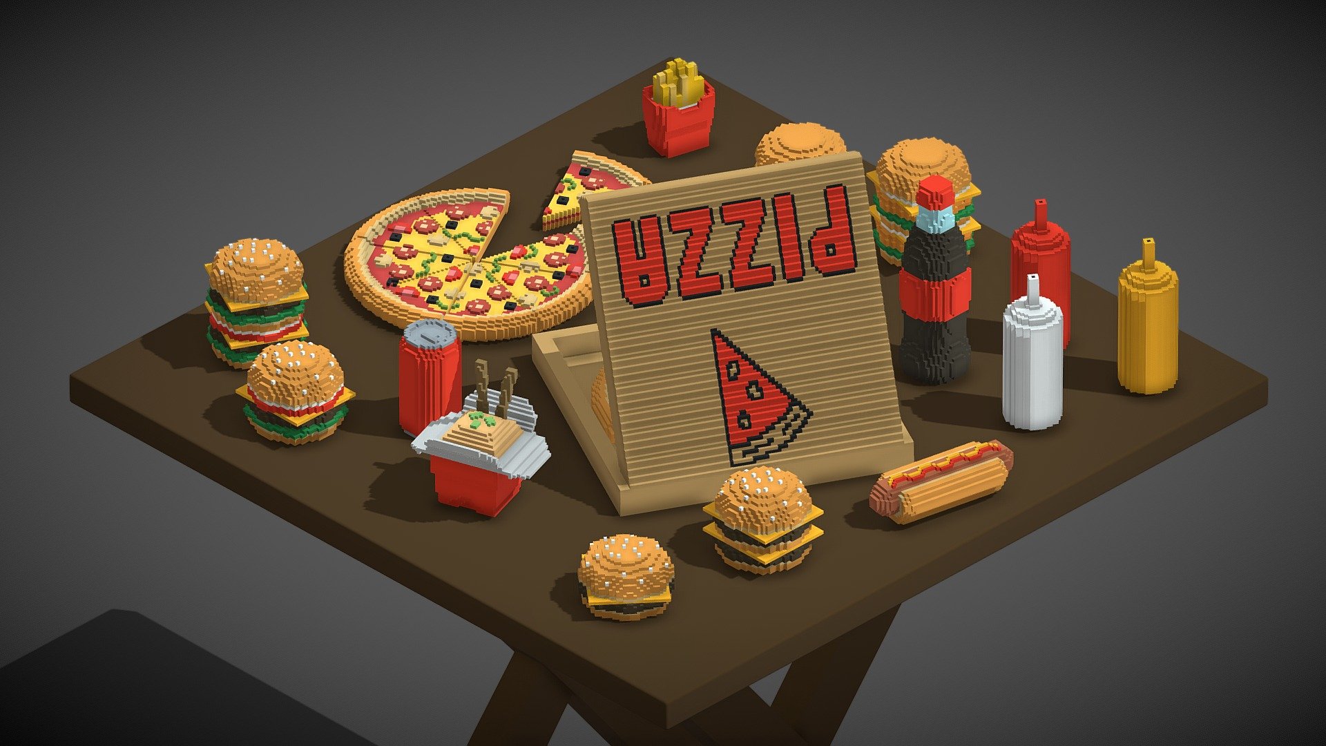 Voxel Fast Food (19 Items)