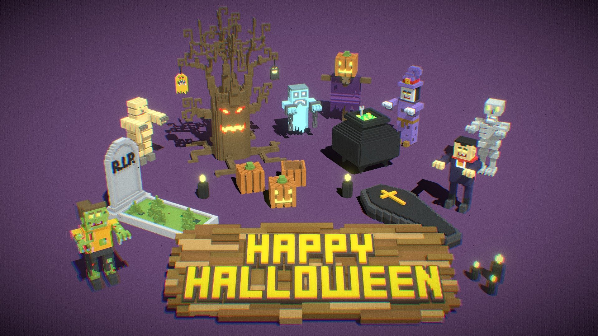 Voxel Halloween Pack (18 Items)