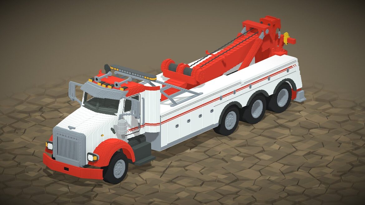 voxel heavy duty tow truck 3d model