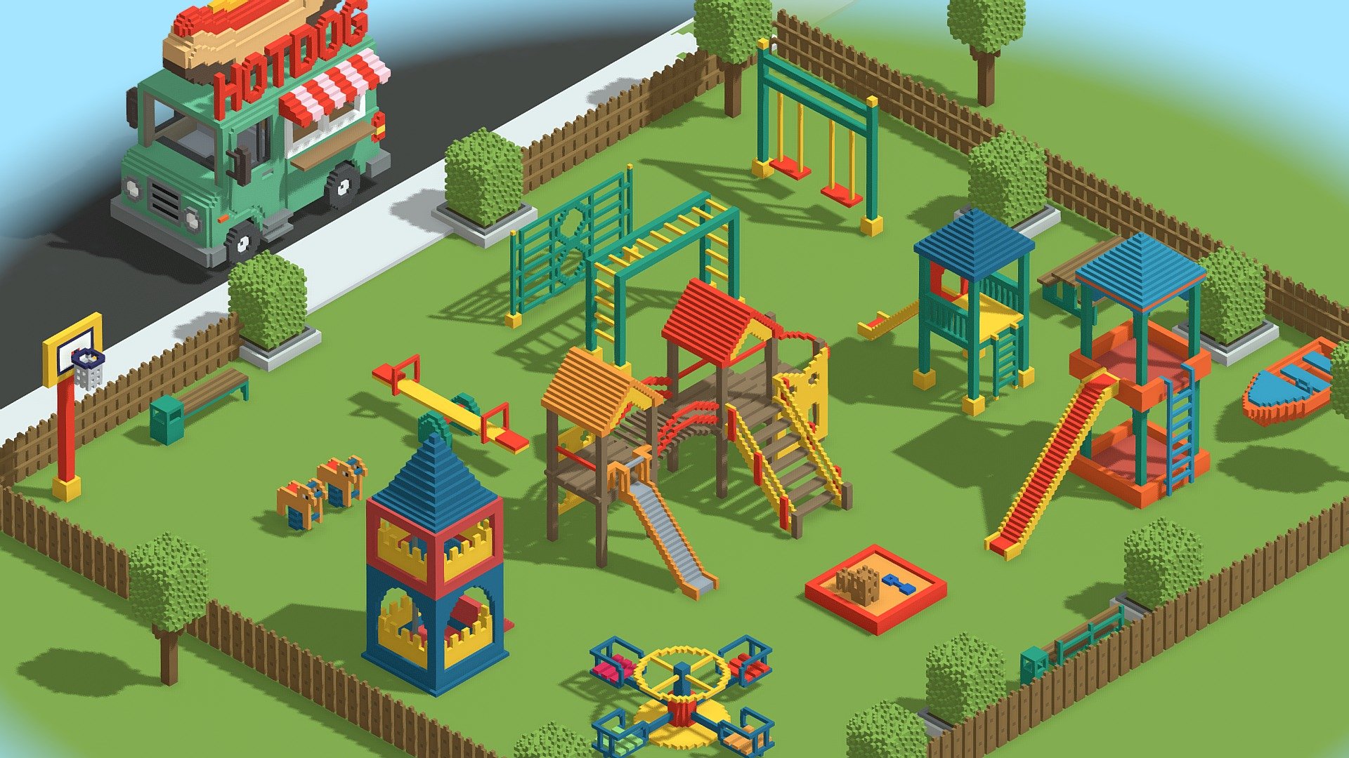 Voxel Kids Playground Games