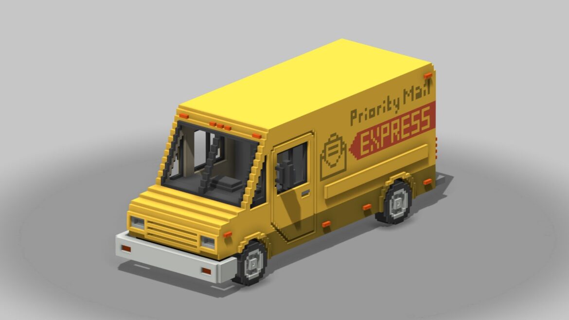 voxel mail van 3d model