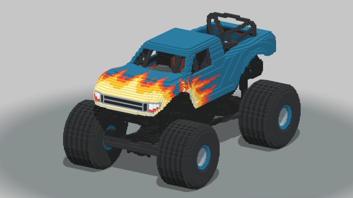 voxel caterpillar dumper 793d 3d model