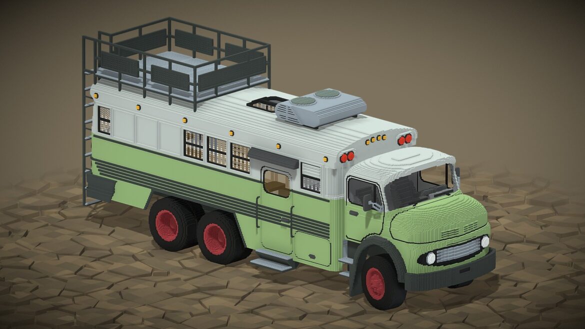 voxel motorhome truck 3d model