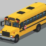 voxel school bus 3d model