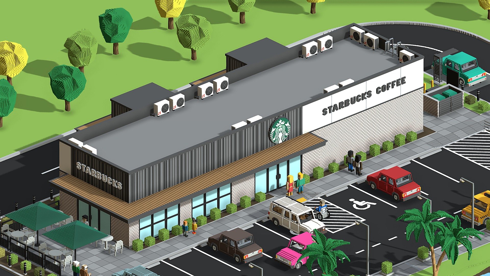 Voxel Starbucks Coffee