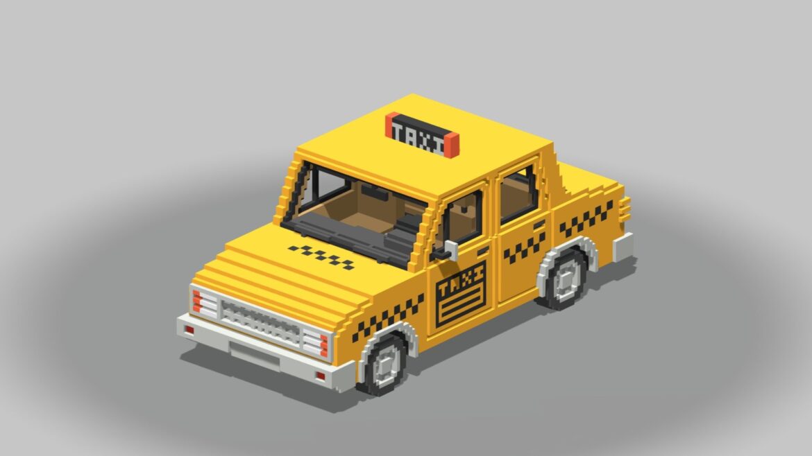 voxel taxi 3d model