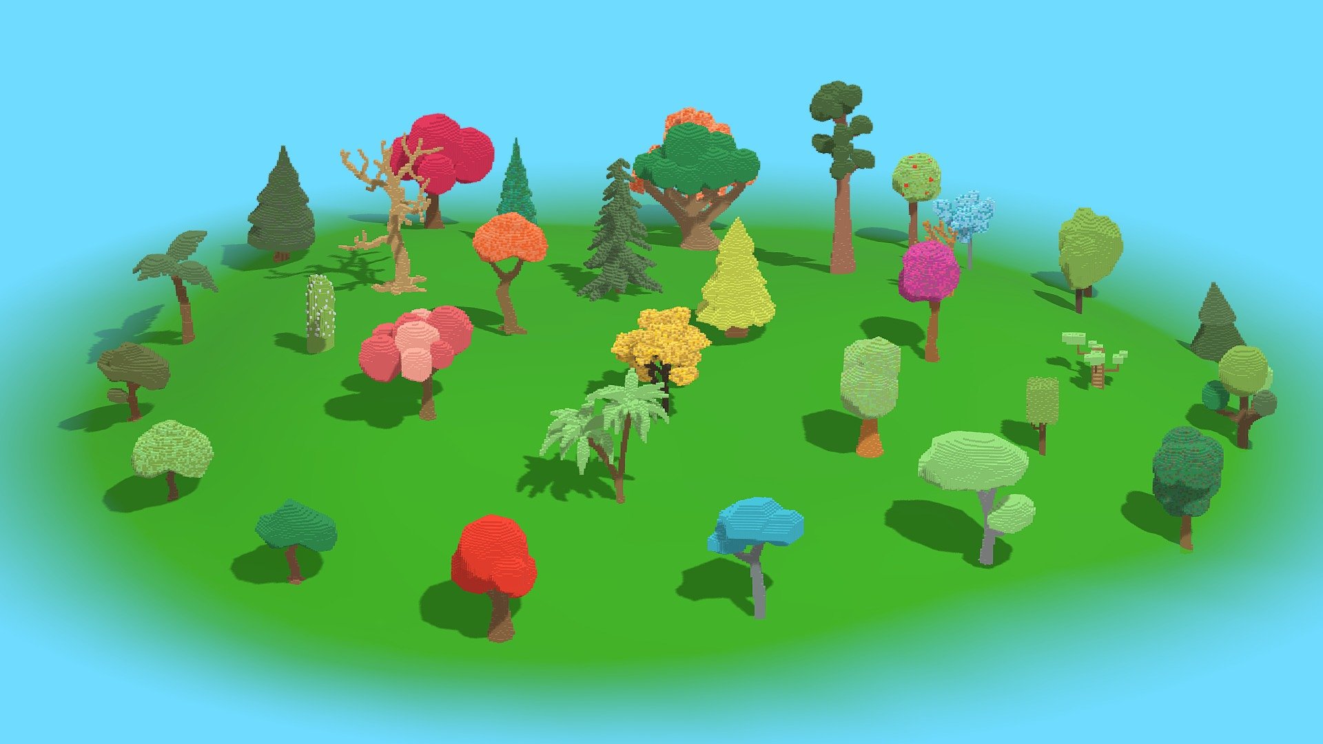 Voxel Trees Pack (33 Items)