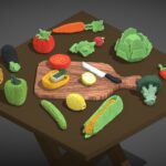 voxel vegetables 17 items 3d model