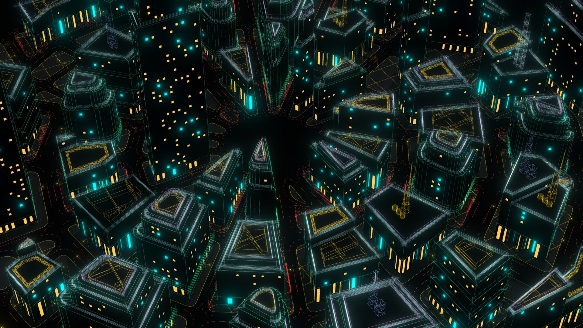 Wire Frame City 001