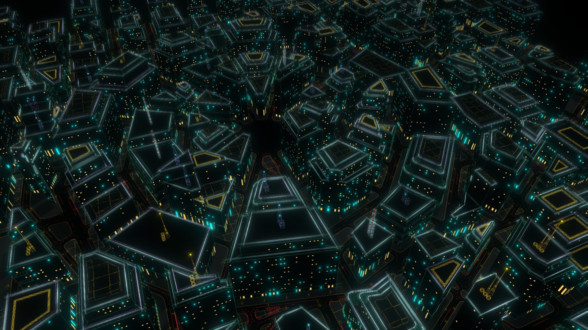 Wire Frame City 001