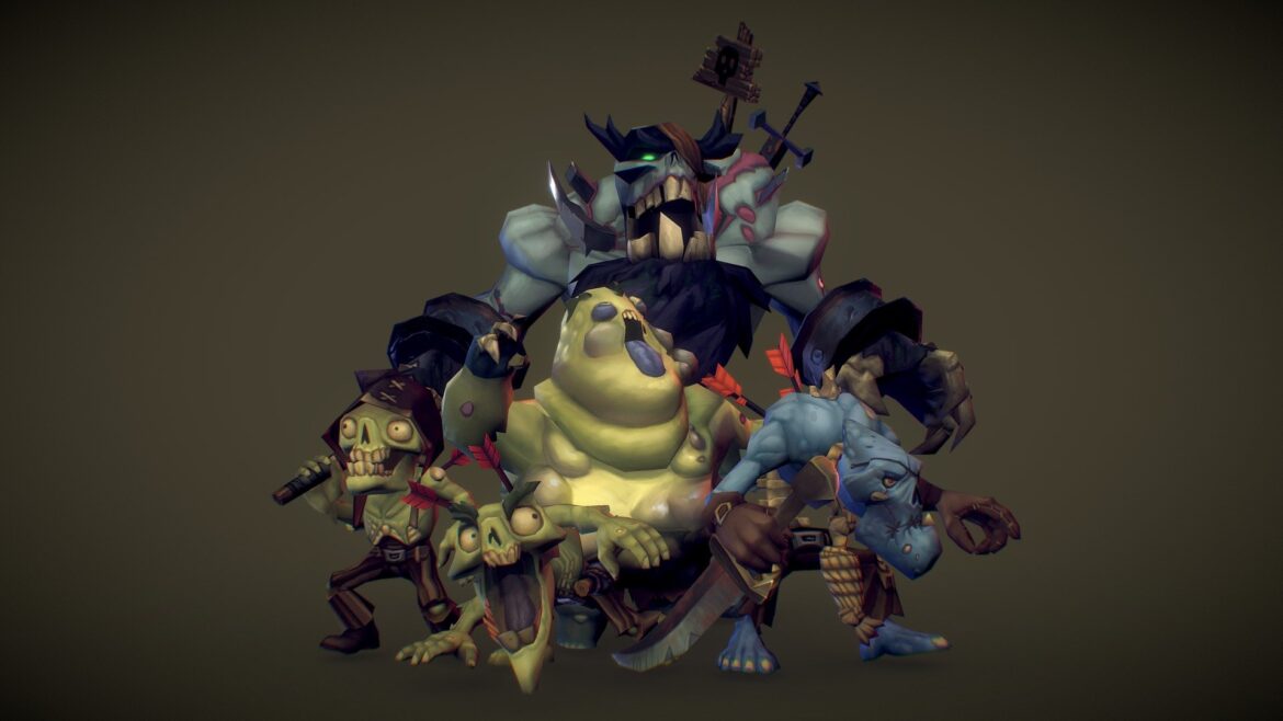 zombie crew bundle hand painted series 3d model
