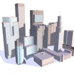 11 skyscrapers and buildings 3d model