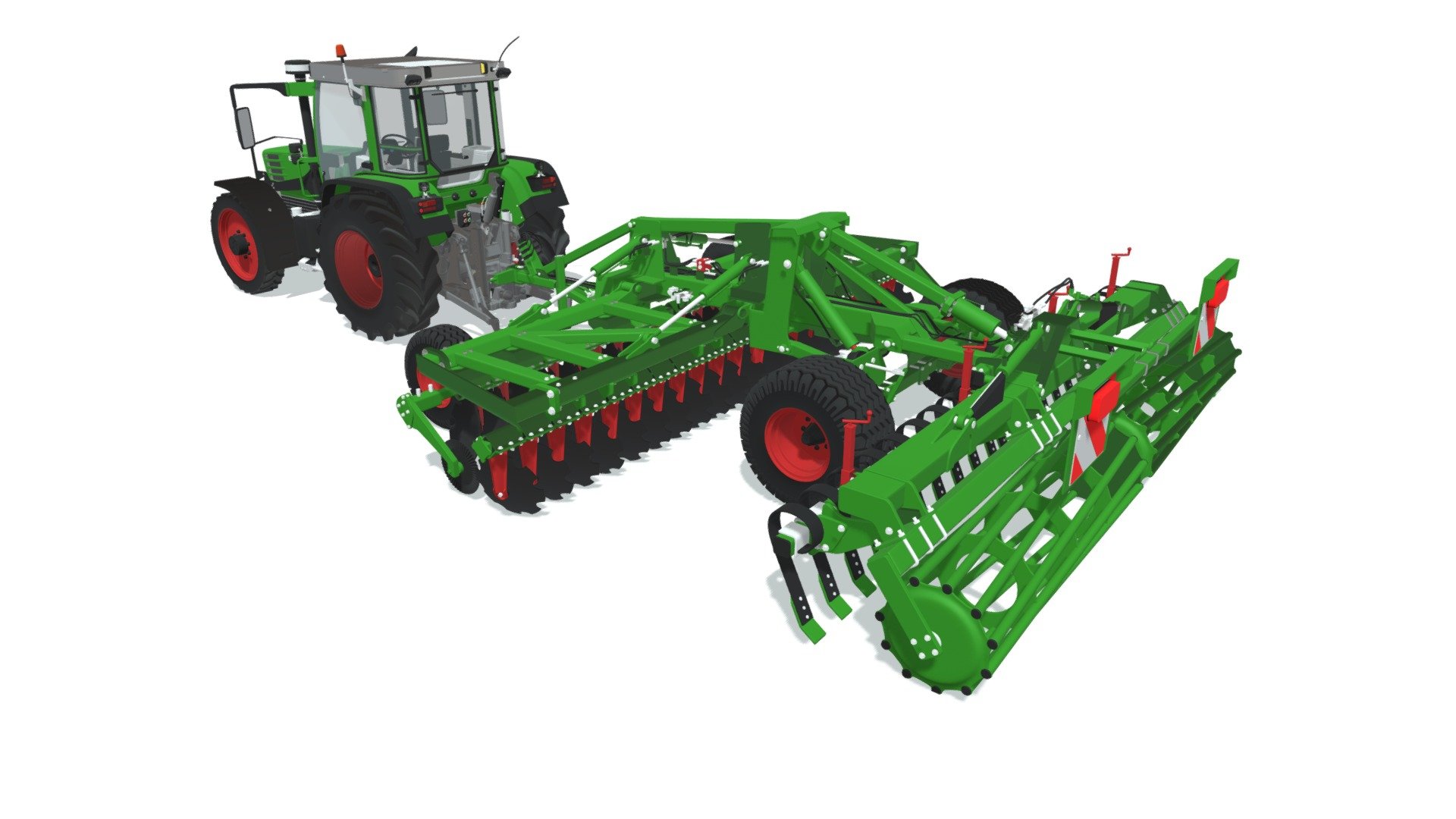 Tractor with Disc Harrow