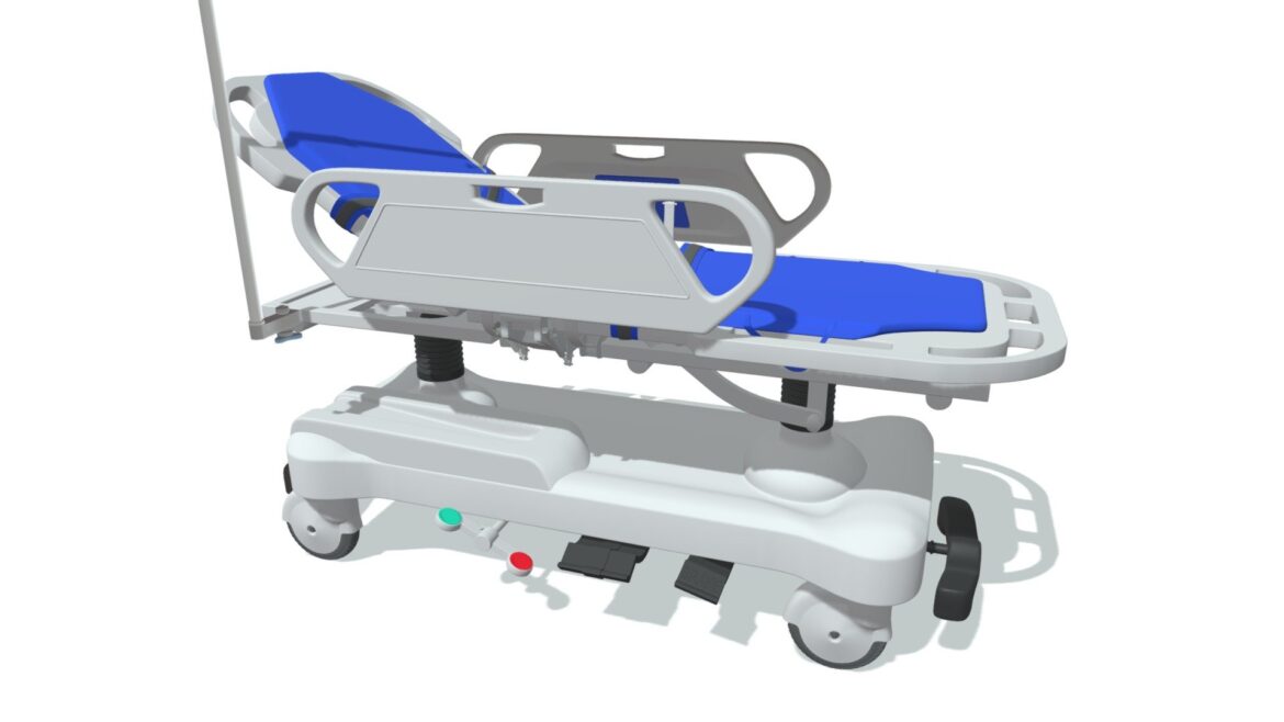 ambulance patient transfer stretcher trolley 3d model