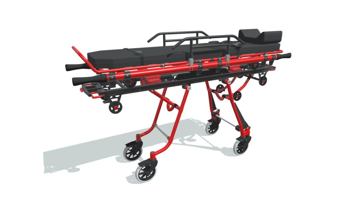 ambulance stretcher trolley 3d model