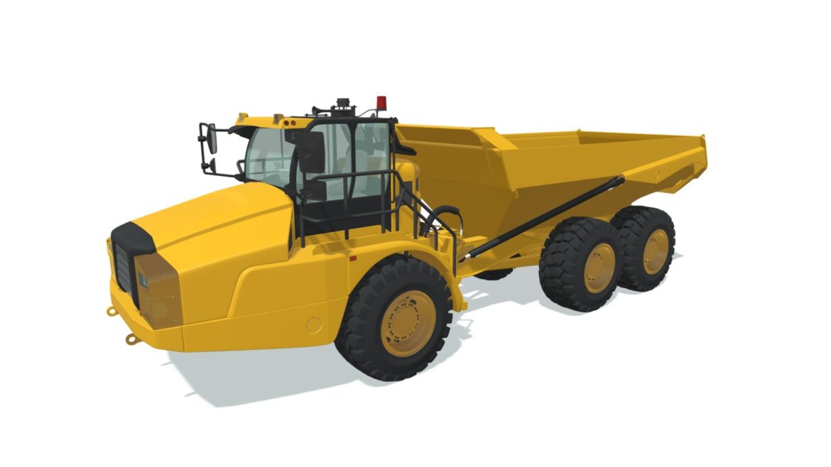 underground articulated mining truck 3d model