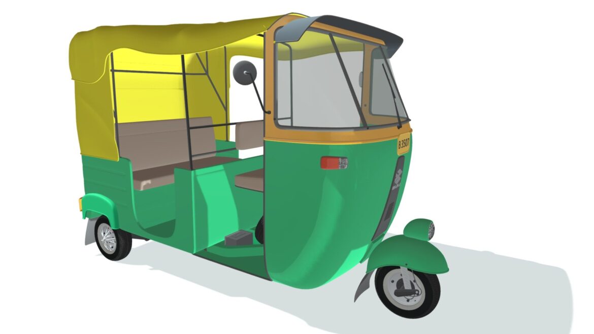 auto rickshaw bajaj tuktuk 3d model