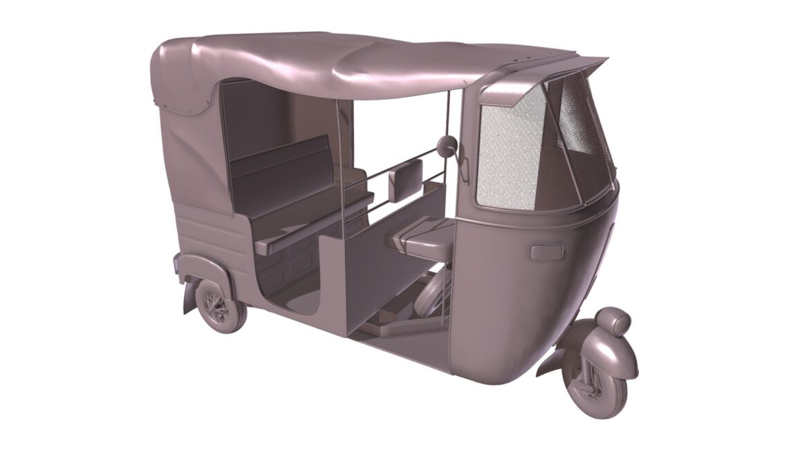 bajaj rickshaw indian mini taxi 3d model