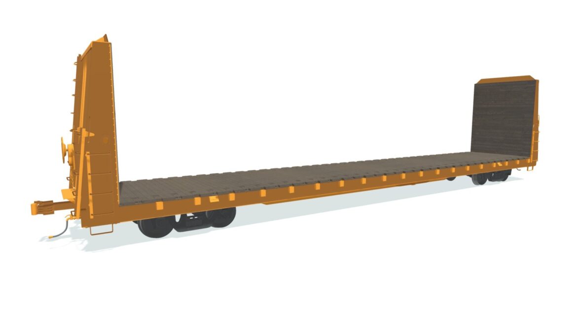bulkhead flat rail car 3d model