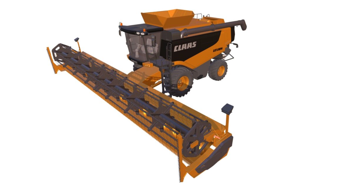 combine harvester claas lexion 3d model