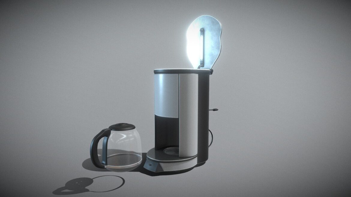 coffee machine with coffee pot and animation 3d model