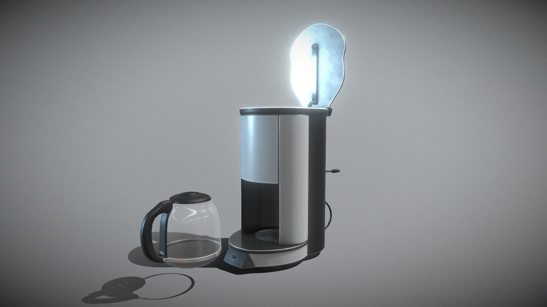 Coffee machine with coffee pot and animation