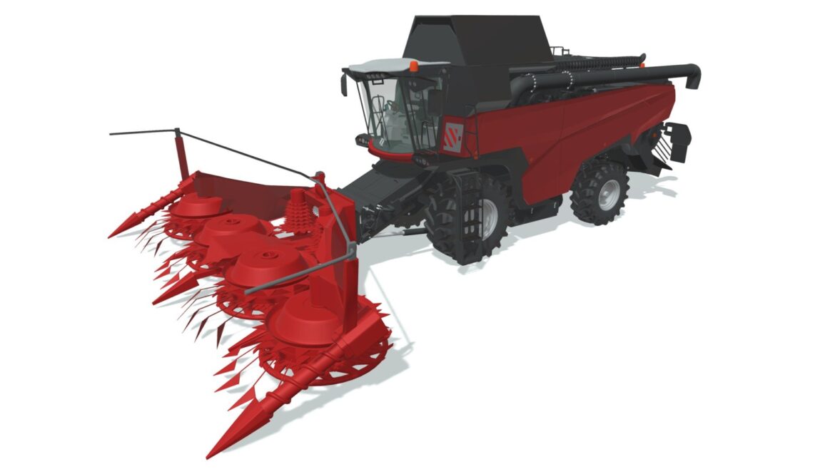 forage harvester combine 3d model