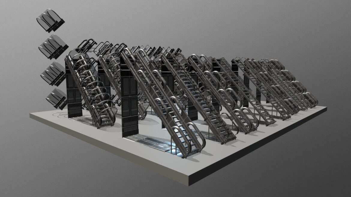 futuristic stairs basic version 3d model