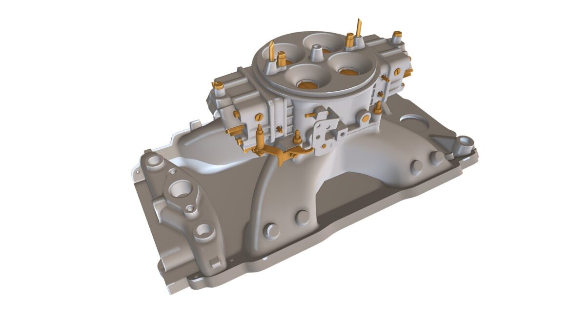 holley carburetor intake manifold 3d model