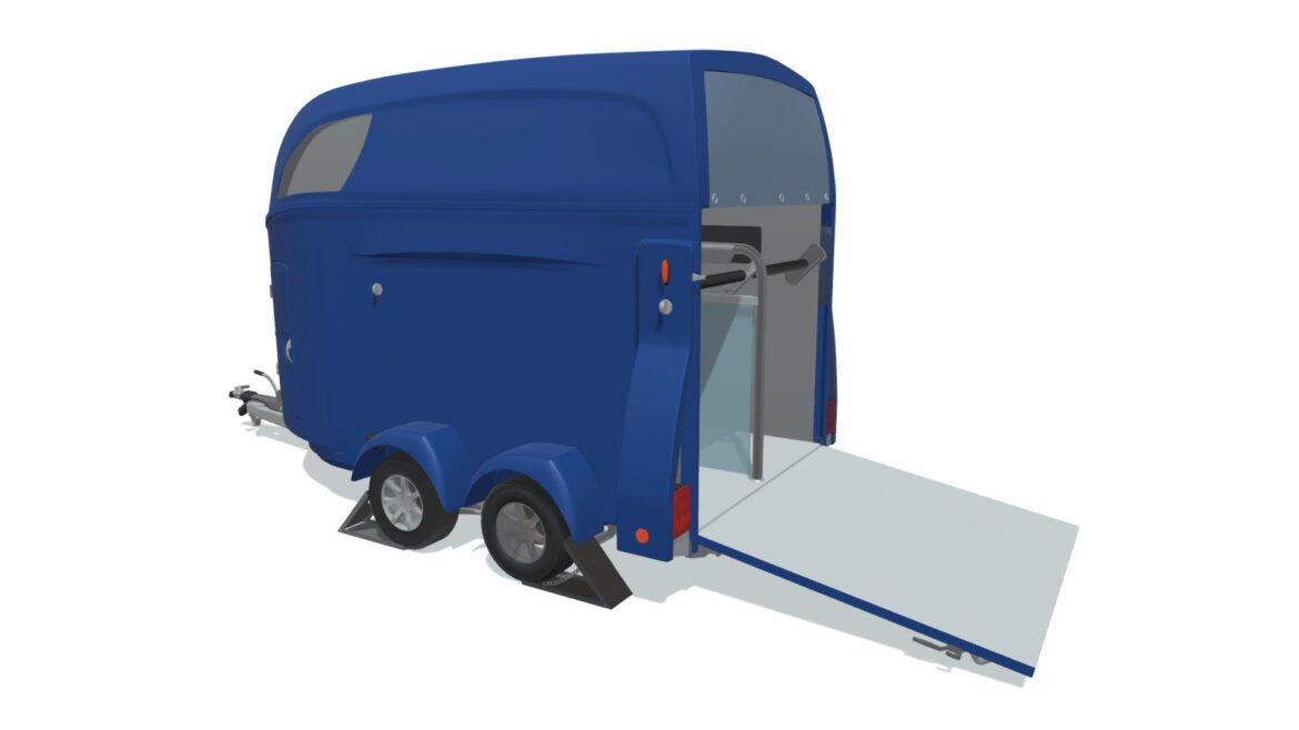 horse transport trailer 3d model