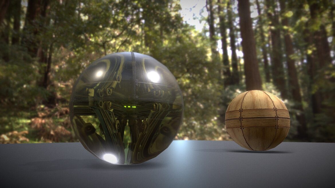 hydraulic sphere bot forest version 3d model