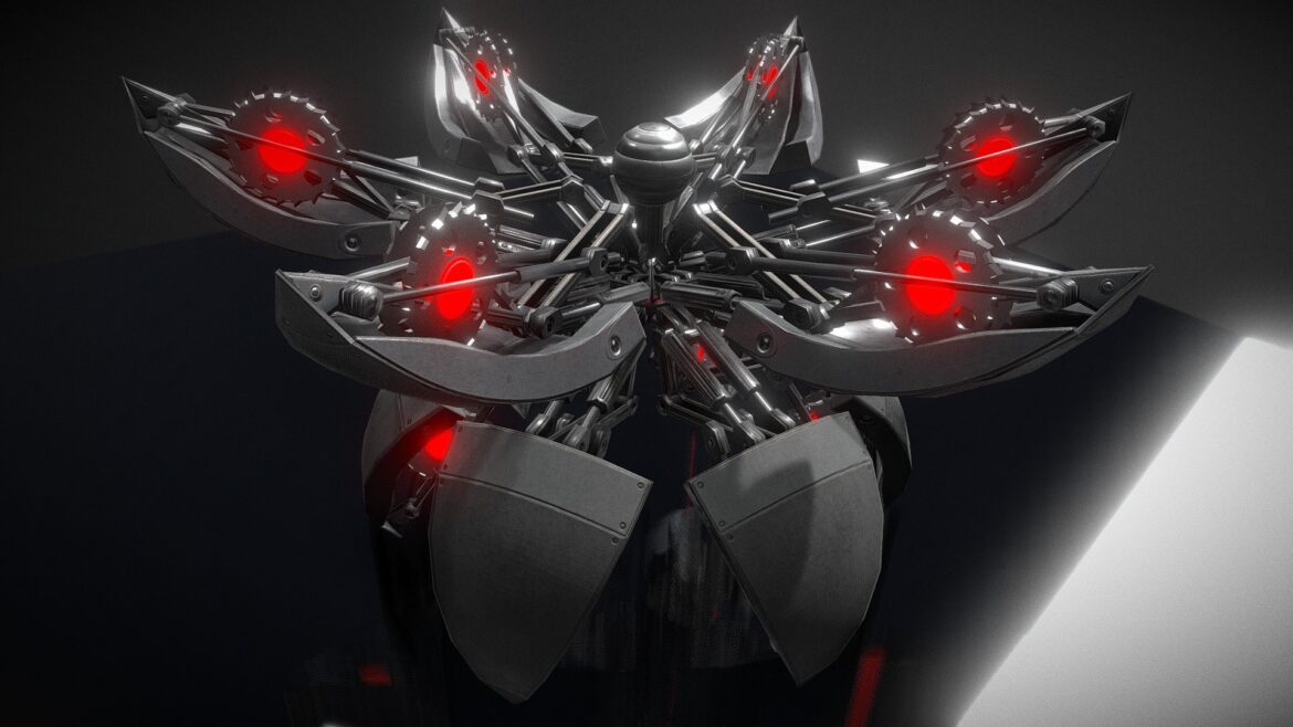 hydraulic sphere bot sawblade version 3d model