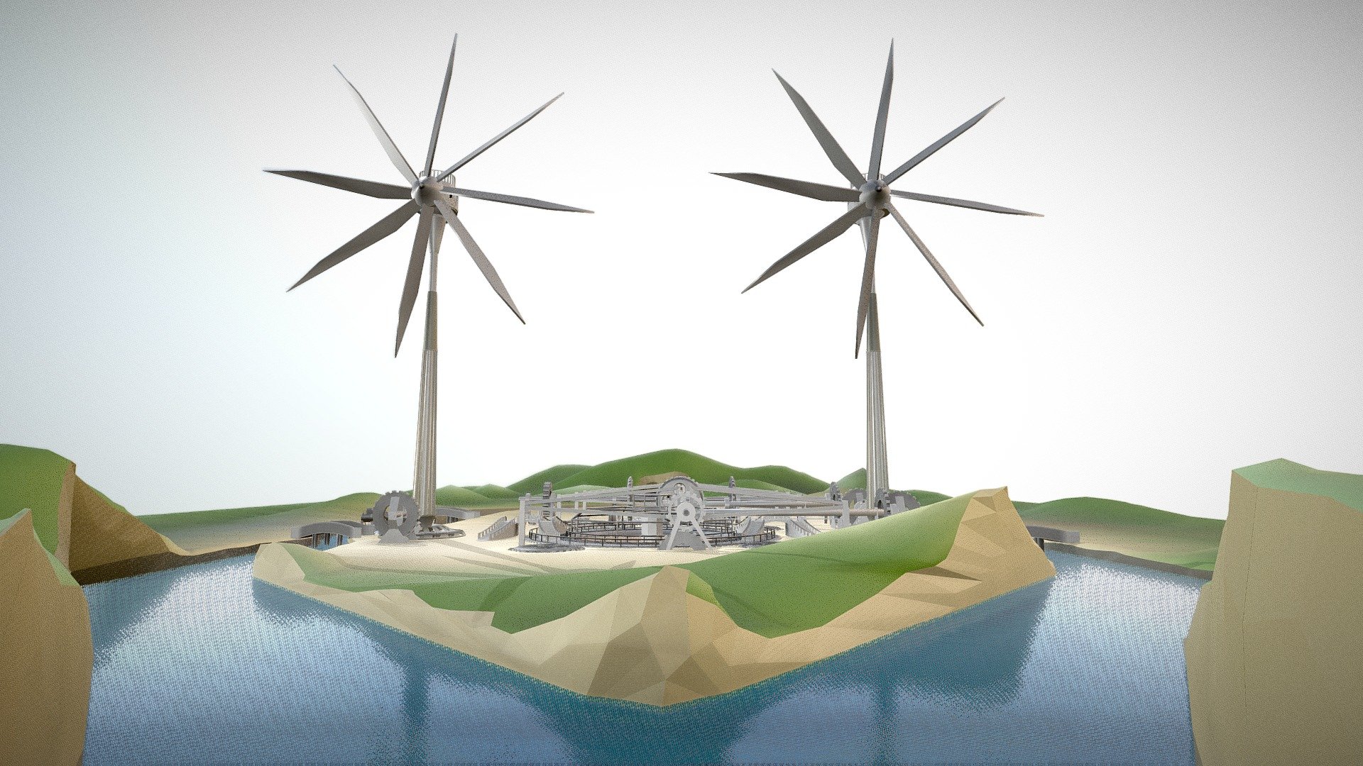 Steampunk Windturbine (High-Poly Version)