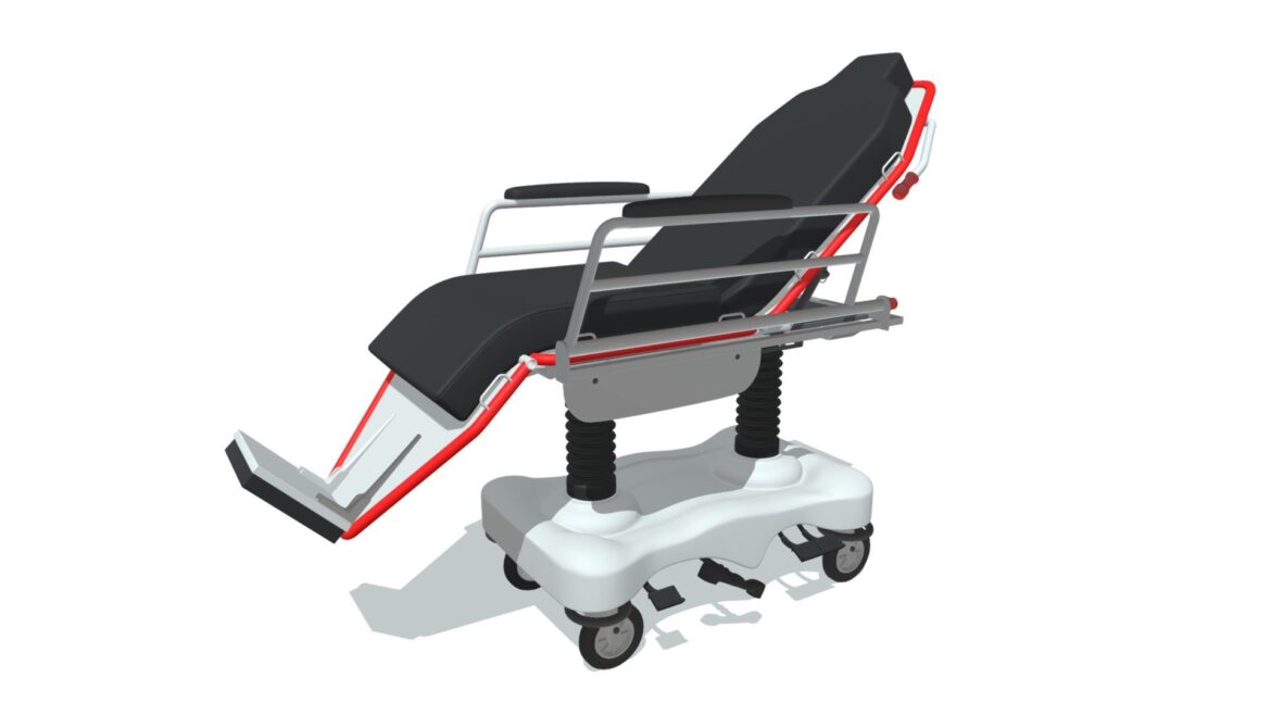 medical stretcher chair 3d model