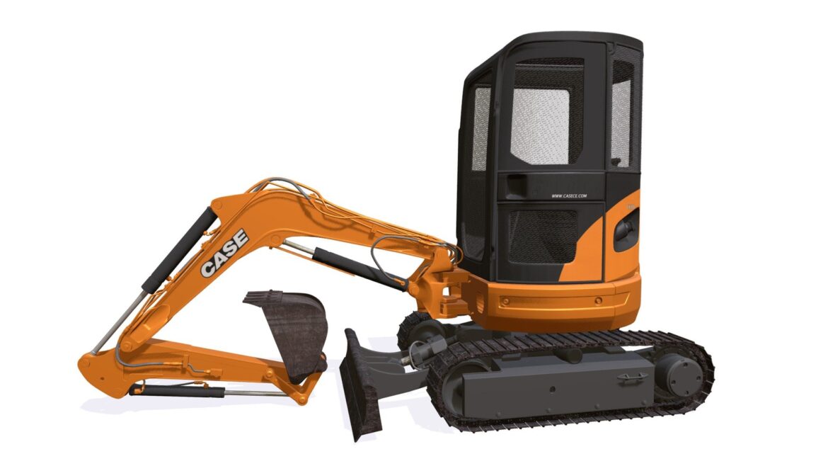 mini excavator case 3d model
