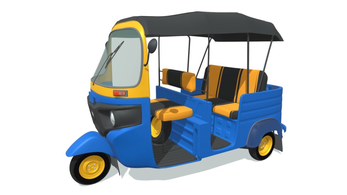 mini taxi auto rickshaw 3d model