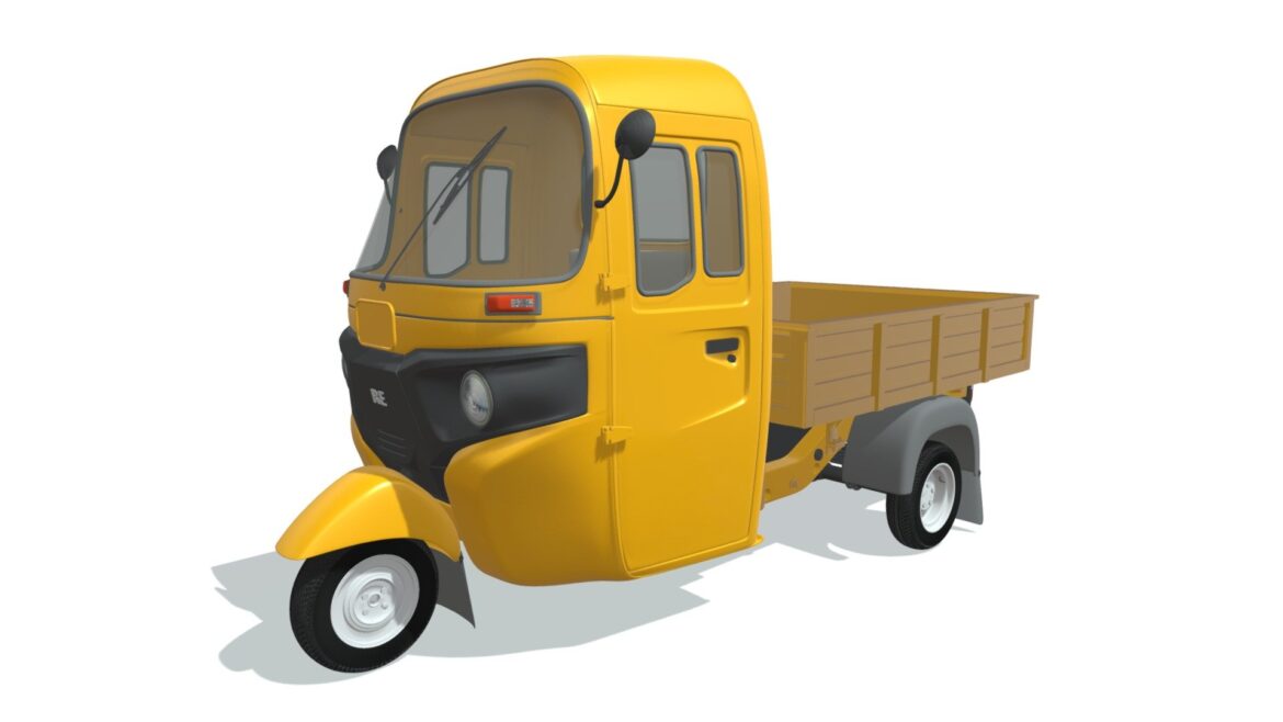mini truck pick up rickshaw 3d model