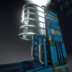 sci fi ladders animation 3d model