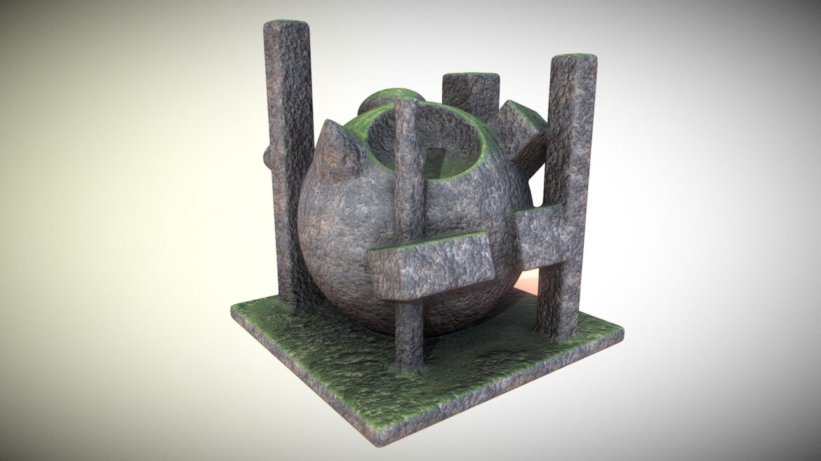 moss on rock textur test 3d model