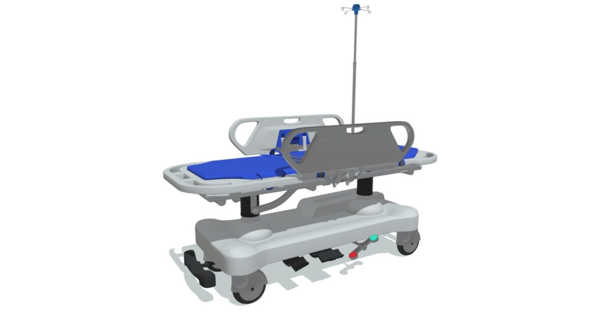patient transfer medical stretcher 3d model