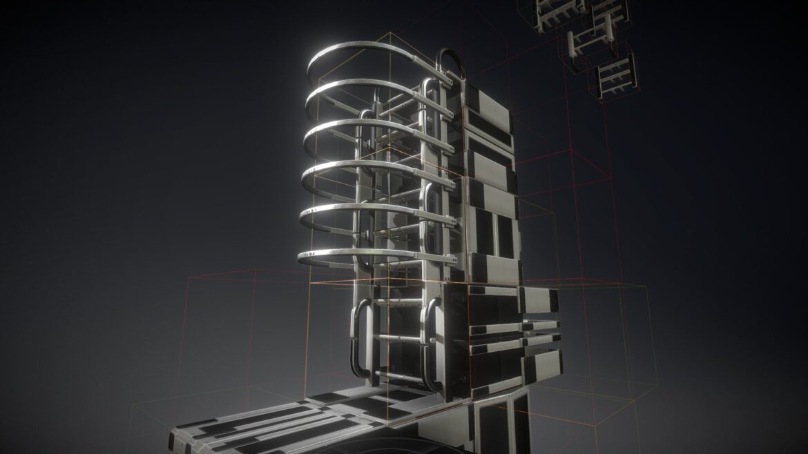 sci fi ladders animation 3d model