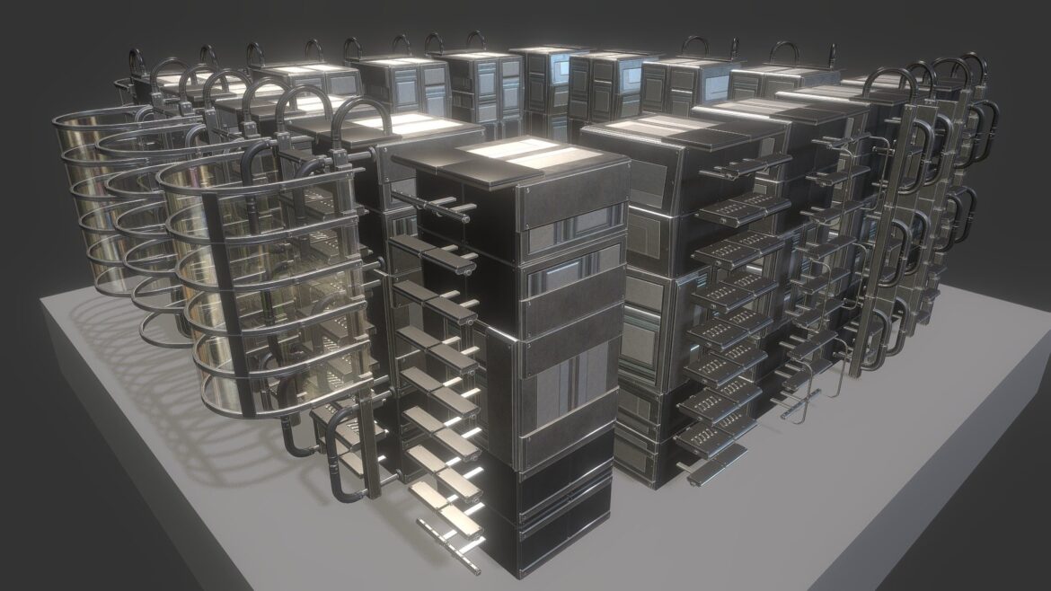 Sci Fi Ladders 3d Model - Modular Sci-Fi Ladders Basic Version 3D Model Kit for game environments