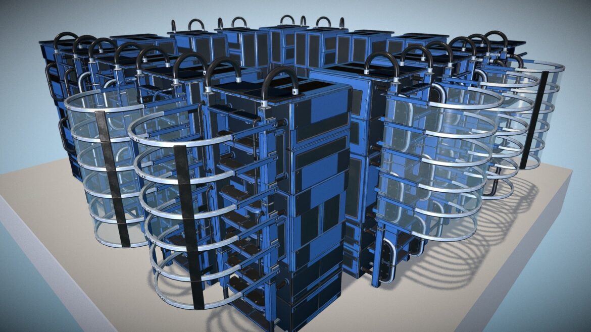 sci fi ladders animation 3d model