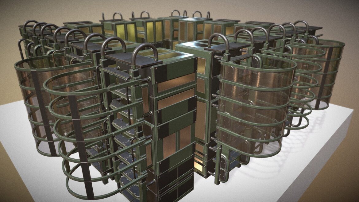 sci fi ladders animation 3d model