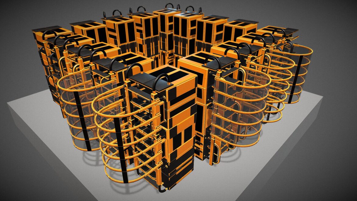 sci fi ladders animation 3d model