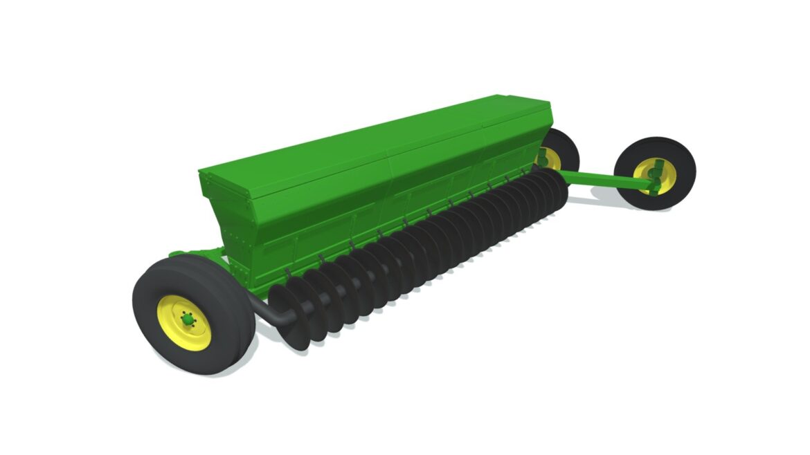 trailed seed drill 3d model